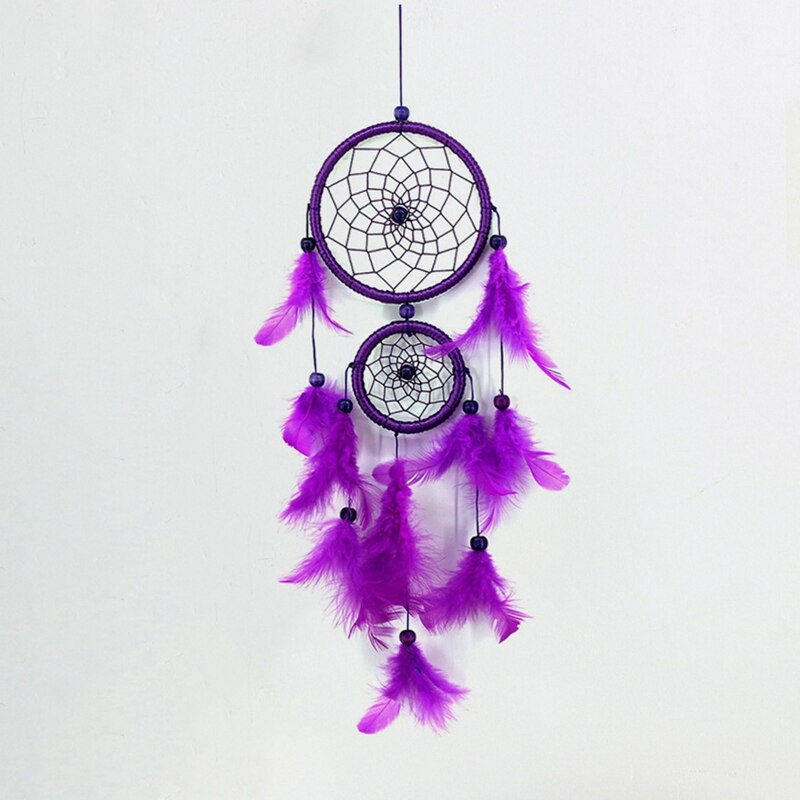 Thumbnail: Feather Crafts Dream Catcher Brown Wind Chimes Handmade Christmas Net