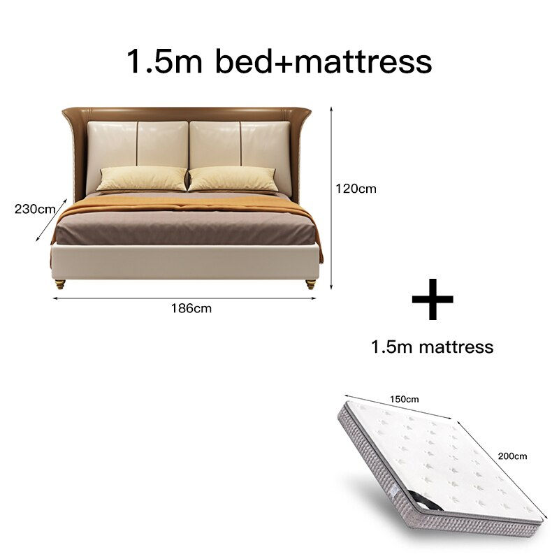 Thumbnail: Light Luxury Folding Frame Bed King Size High Quality Designer Double Beds 