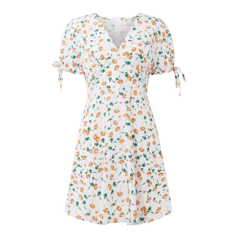 Thumbnail: Summer Women Floral Casual Dress Short Sleeve O Neck Elegant Dresses For Women
