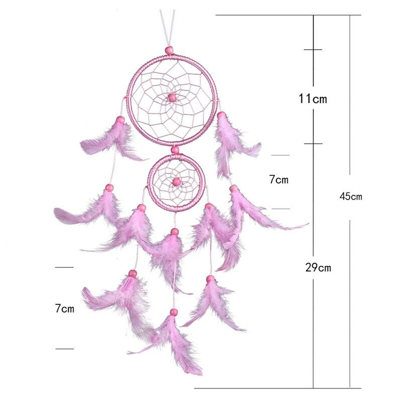 Thumbnail: Feather Crafts Dream Catcher Brown Wind Chimes Handmade Christmas Net