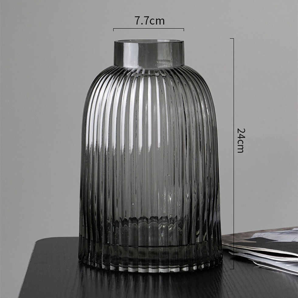 Thumbnail: Nordic Glass Vase Vintage shooting props geometric thick vase black