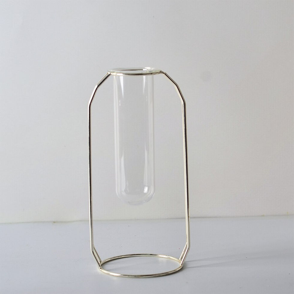 Thumbnail: Nordic Simple Golden Glass Vase Hydroponic Plant Flower Vase Glass Test Tube  