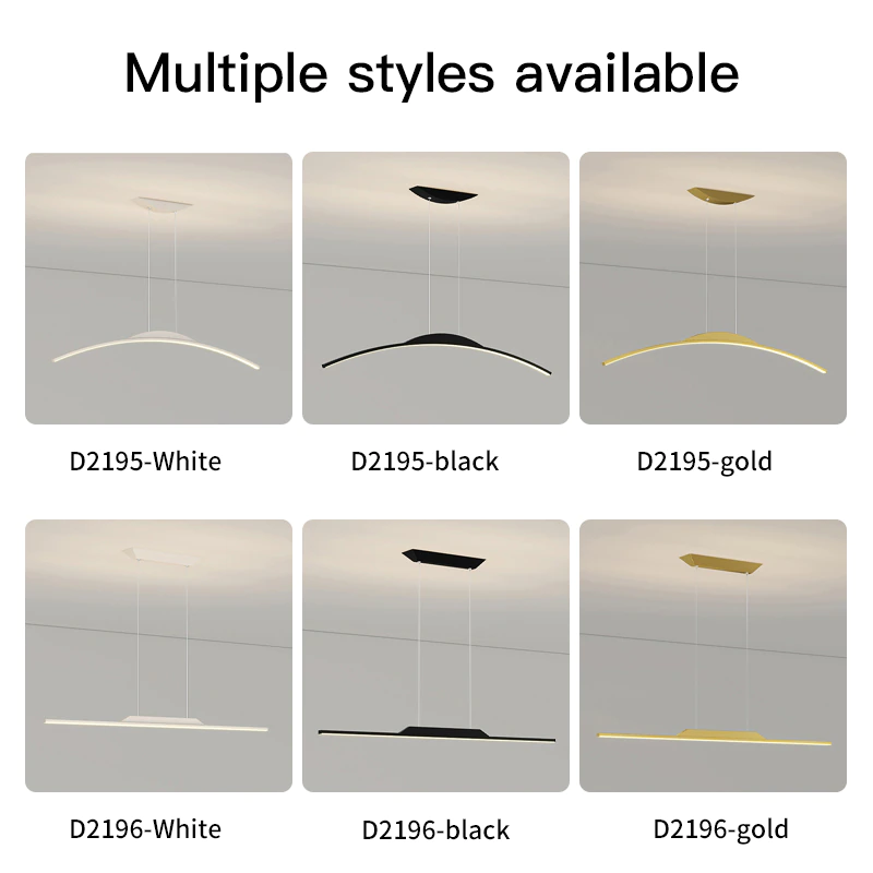 Thumbnail: Modern LED Chandelier Ceiling Pendant Lamp Black Simple Design Chandelier Light