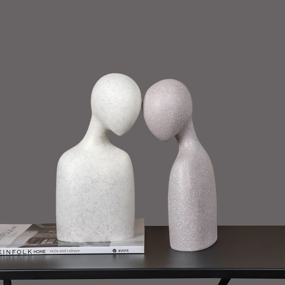 Thumbnail: Nordic Abstract Couple Statues Resin People Sculpture Lover Bust Ornaments