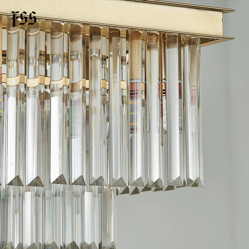 Thumbnail: Gold Rectangle Crystal Chandelier Lighting Led Lamps  Indoor Light Fixtures