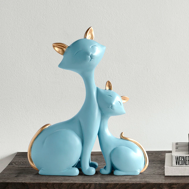 Thumbnail: Resin Cat Figurines Miniatures Decorative ornaments home decoration casa