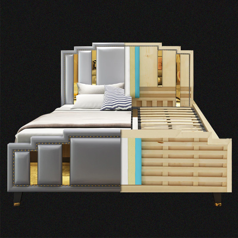 Thumbnail: Luxury Bedroom Bed Furniture Modern Simple Cama Box Lit 2 Person