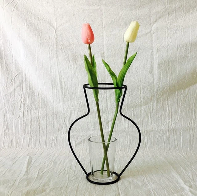 Thumbnail: Retro Iron Line Flowers Vases Metal Plant Holder Nordic Styles 
