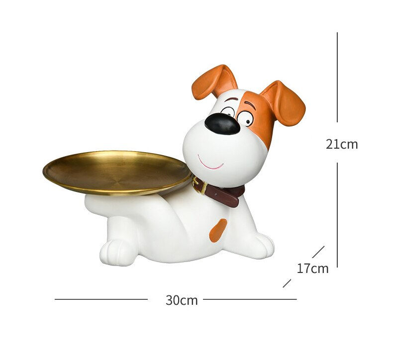 Thumbnail: Big Size Creative Dog Figurines Storage Tray Resin Ainmal Statue Sculpture