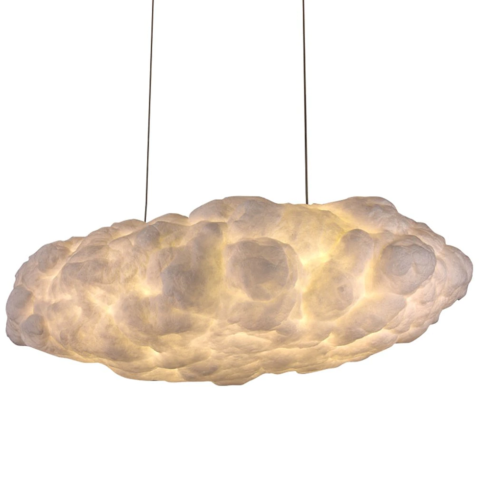 Thumbnail:  Silk Cotton Floating Clouds Chandeliers Warm Romantic Stairwell Pendant Lights