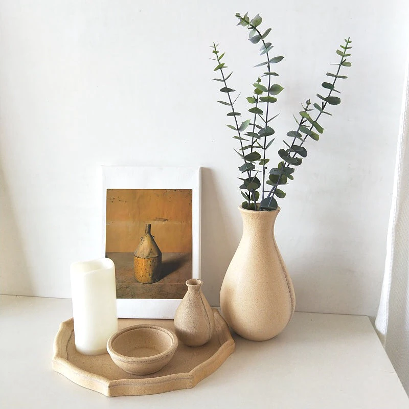 Thumbnail: Nordic Minimalism Vase Retro Art FlowersVases Wood Plants Pot Flower 