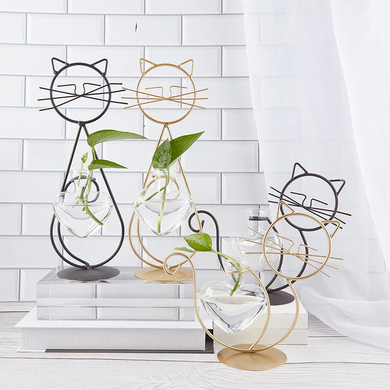 Thumbnail: Hydroponic Plant Vases Flower Pot Transparent Vase With Iron For Home Decoration
