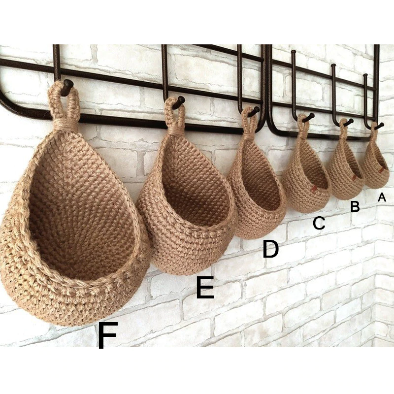 Thumbnail: Wall Hanging Vegetable and Fruit Basket Natural Wicker Woven Storage Basket