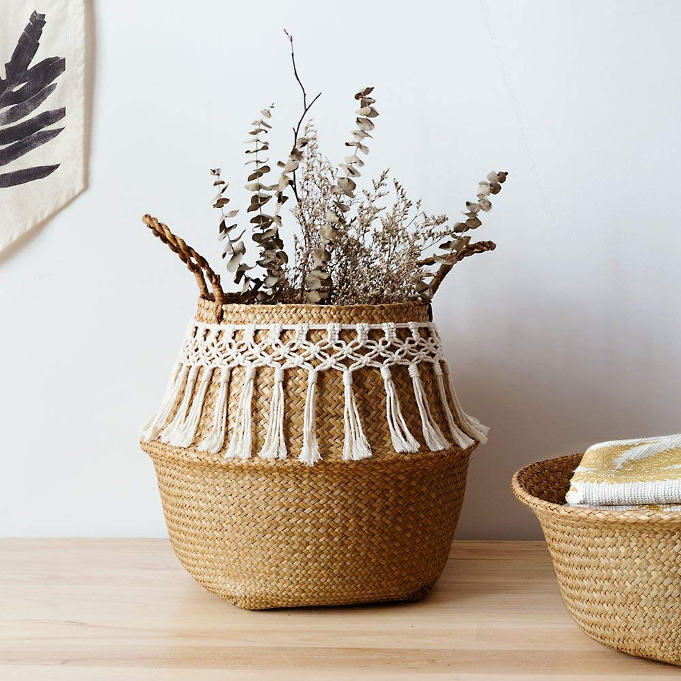 Thumbnail: Toy Organizer 32*28cm Boho Decorative Wicker Basket Rattan Storage Basket 