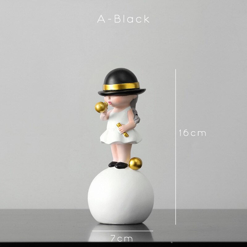 Thumbnail: ARTLOVIN Nordic Style Character Figurines Kids Model Blowing Bubble Gum Statue