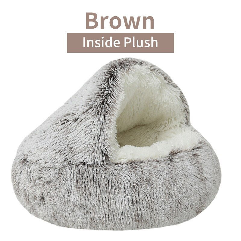 Thumbnail: Plush Pet Cat Bed Round Cat Cushion Cat House 