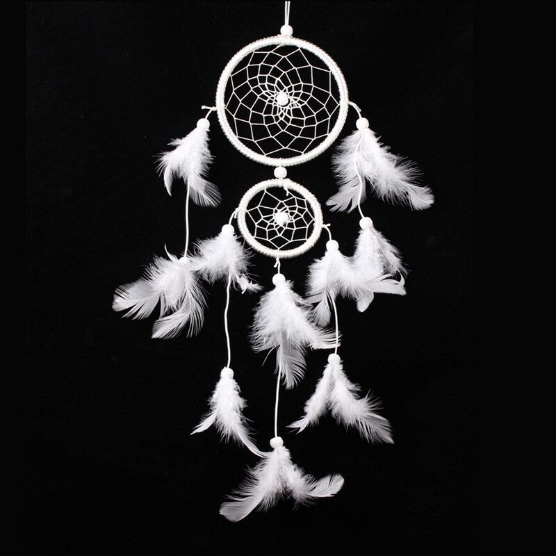 Thumbnail: Feather Crafts Dream Catcher Brown Wind Chimes Handmade Christmas Net