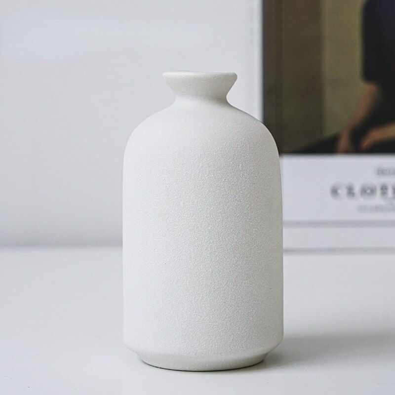 Thumbnail: Simple White Ceramic Vase Creative Crafts Furnishings，manual Vases 