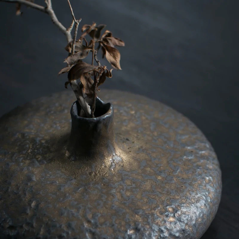 Thumbnail: Vintage Ceramic Vase Black Circle  Decoration Furnishing Craft Gilding Vase