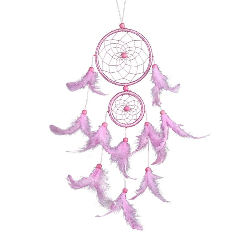 Thumbnail: Feather Crafts Dream Catcher Brown Wind Chimes Handmade Christmas Net
