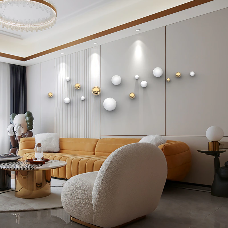 Thumbnail: Nordic Stainless Steel Ball Living Room Wall Decoration Ball Home