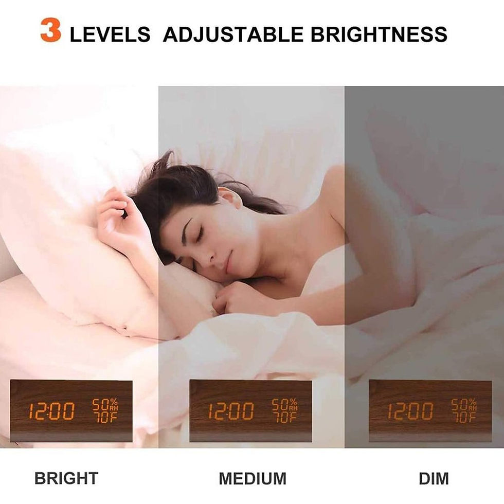 Thumbnail: Multicolor Sound Control Wooden Wood Square LED Alarm Clock