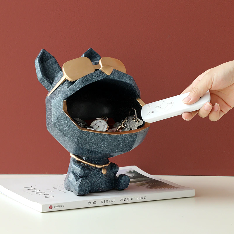 Thumbnail: Cool Dog Figurine Big Mouth Dog  Storage Box Home Decoration Ornamental Resin