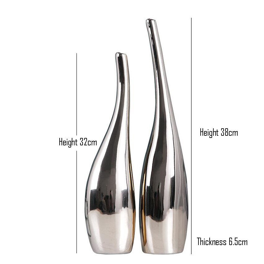 Thumbnail: 2Pcs Flower Vase Decoration Creative Home Ceramic Crafts Vases