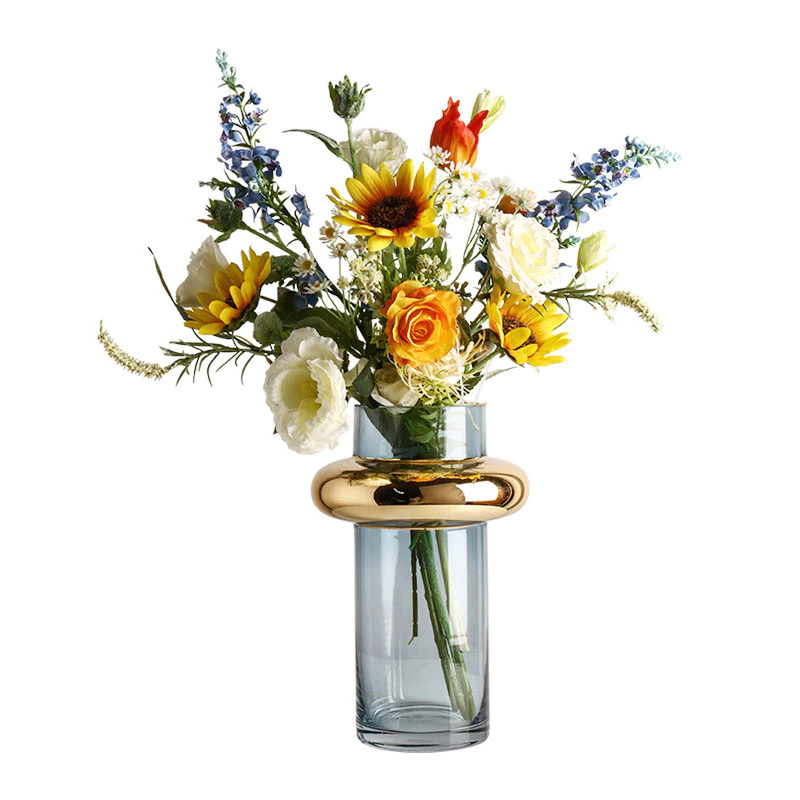 Thumbnail: Nordic Light Luxury Gold Painted Glass Vase Simple Transparent Hydroponic
