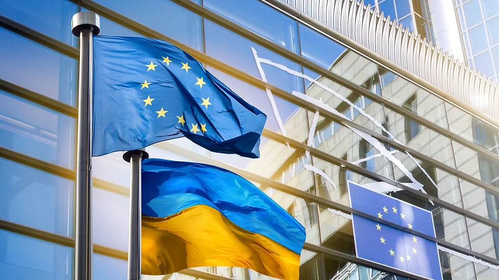 Bandiera Europea e Bandiera Ucraina
