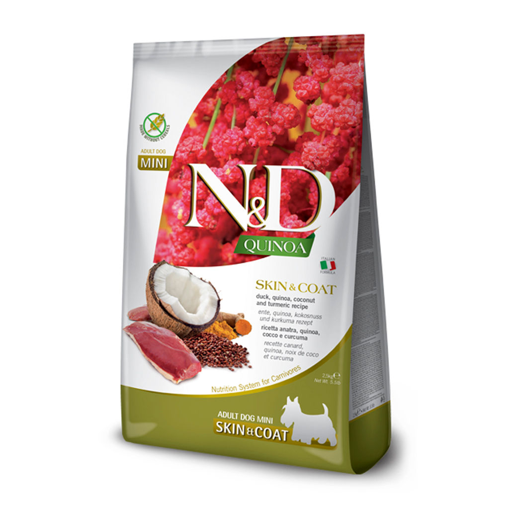N&D Quinoa Pato Piel y Pelo Adulto Mini - 2.5kg