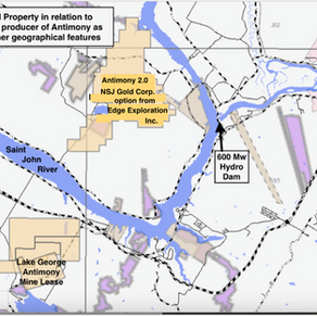 NSJ Gold Corp. (CSE: NSJ) (FSE: 9PZ) Signs Option to Acquire 100% of Antimony 2.0 Property Located In New Brunswick, Canada.