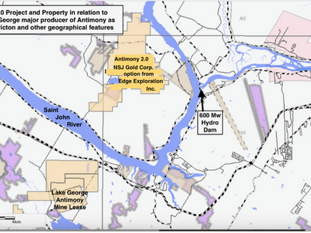 NSJ Gold Corp. (CSE: NSJ) (FSE: 9PZ) Signs Option to Acquire 100% of Antimony 2.0 Property Located In New Brunswick, Canada.