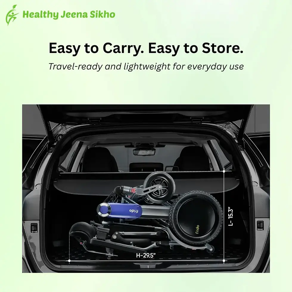 Thumbnail: Compact electric wheelchair from Healthy Jeena Sikho in Delhi, Noida, Gurgaon, Chandigarh, Lucknow, Jaipur