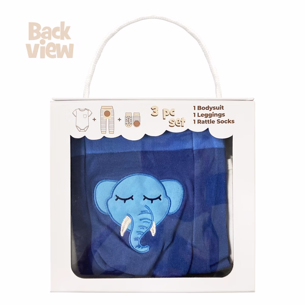 Sleepy Elephant, 3-Pc Boogie Toes, Tight & Tee Baby Premium Gift Set - Image 8
