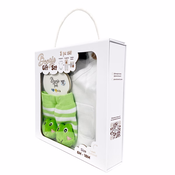 Green Frog, 3-Pc Boogie Toes, Tight & Tee Baby Premium Gift Set - Image 3