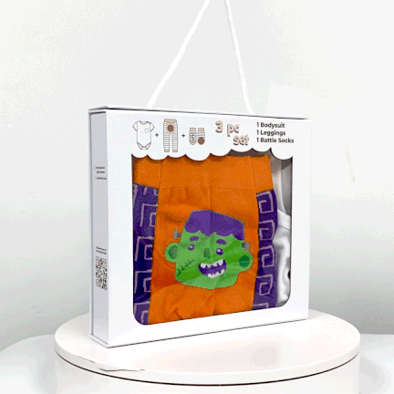 Baby Frankenstein, 3-Pc Boogie Toes, Tight & Tee Baby Premium Gift Set - Image 2