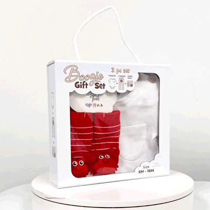 Red Crab, 3-Pc Boogie Toes, Tight & Tee Baby Premium Gift Set - Image 2