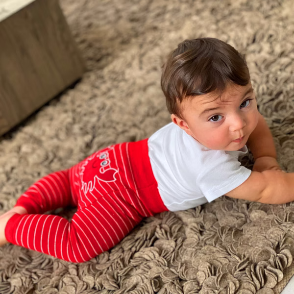 Red Crabby Crab - Boogie Tights Baby Leggings - Image 2