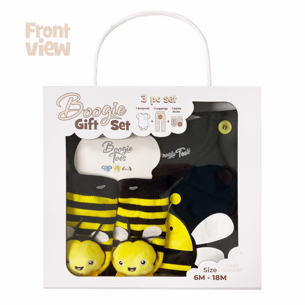 Beauty Queen Bee, 3-Pc Boogie Toes, Tight & Tee Baby Premium Gift Set - Image 5