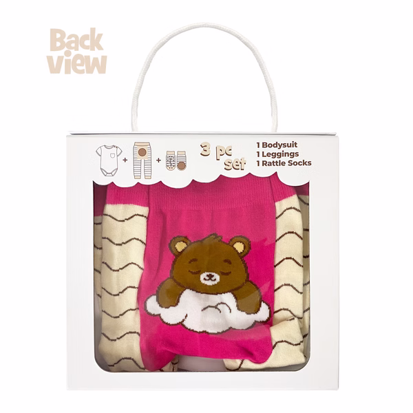 Sleepy Bear, 3-Pc Boogie Toes, Tight & Tee Baby Premium Gift Set - Image 6