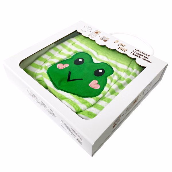 Green Frog, 3-Pc Boogie Toes, Tight & Tee Baby Premium Gift Set - Image 6