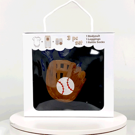 Baseball Mitt, 3-Pc Boogie Toes, Tight & Tee Baby Premium Gift Set - Image 2