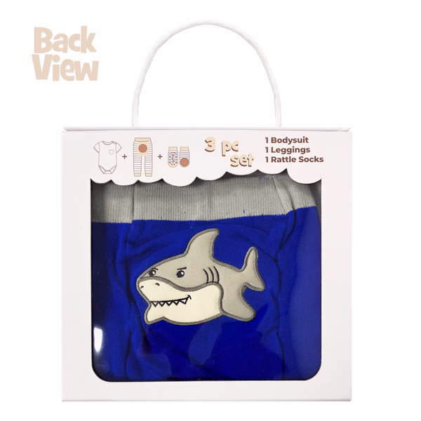 Shark, 3-Pc Boogie Toes, Tight & Tee Baby Premium Gift Set - Image 8