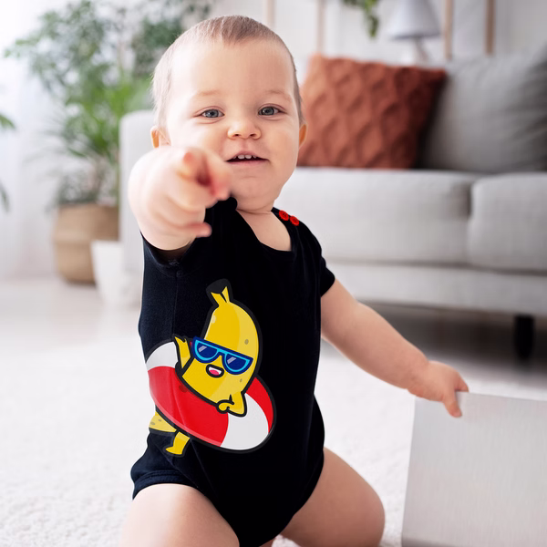 Beach Banana Black Boogie Tee's Huggie Toons - Image 2