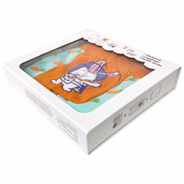 Space Bunny, 3-Pc Boogie Toes, Tight & Tee Baby Premium Gift Set - Image 8