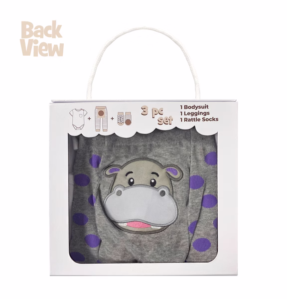Happy Hippo, 3-Pc Boogie Toes, Tight & Tee Baby Premium Gift Set - Image 8