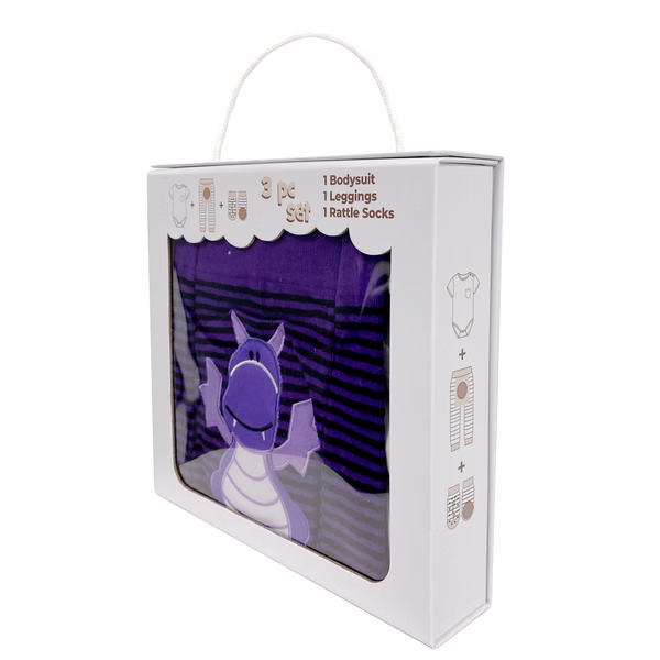 Purple Dragon, 3-Pc Boogie Toes, Tight & Tee Baby Premium Gift Set - Image 4