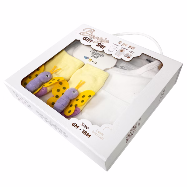 Butterfly, 3-Pc Boogie Toes, Tight & Tee Baby Premium Gift Set - Image 5