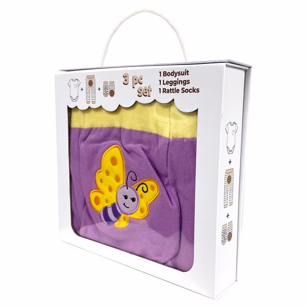 Butterfly, 3-Pc Boogie Toes, Tight & Tee Baby Premium Gift Set - Image 4